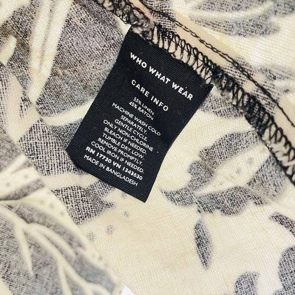 Who What Wear Women's Top Small Linen Half Sleeve Peplum Shirt Floral Print New - Picture 10 of 11